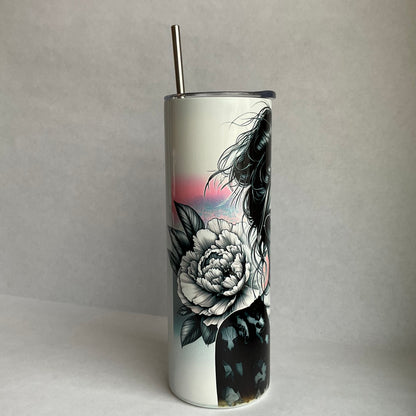 20oz Skinny Tumbler - Adorable with Attitude