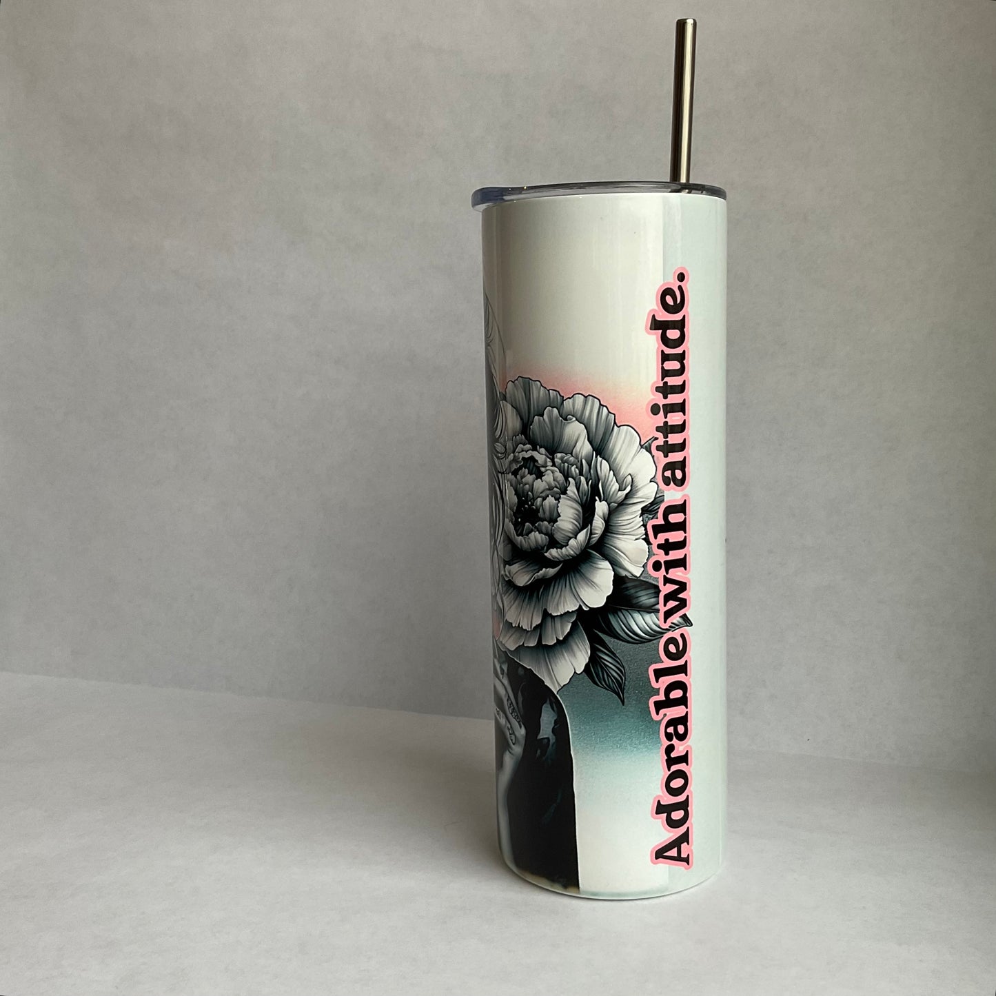 20oz Skinny Tumbler - Adorable with Attitude