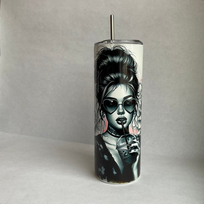 20oz Skinny Tumbler - Adorable with Attitude