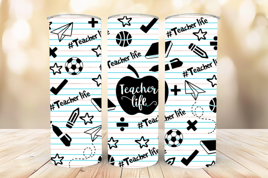 #Teacherlife I 20oz I Skinny Tumbler